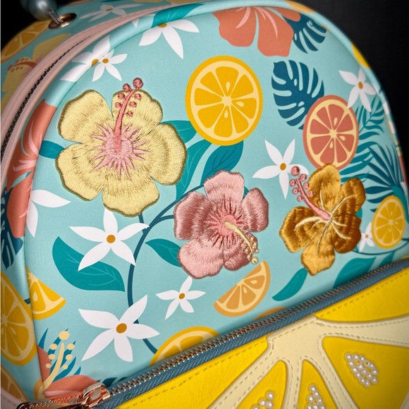Loungefly Tropical Lemon Floral Mini Backpack - Picture 10 of 12